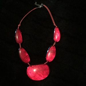 Red stone statement necklace